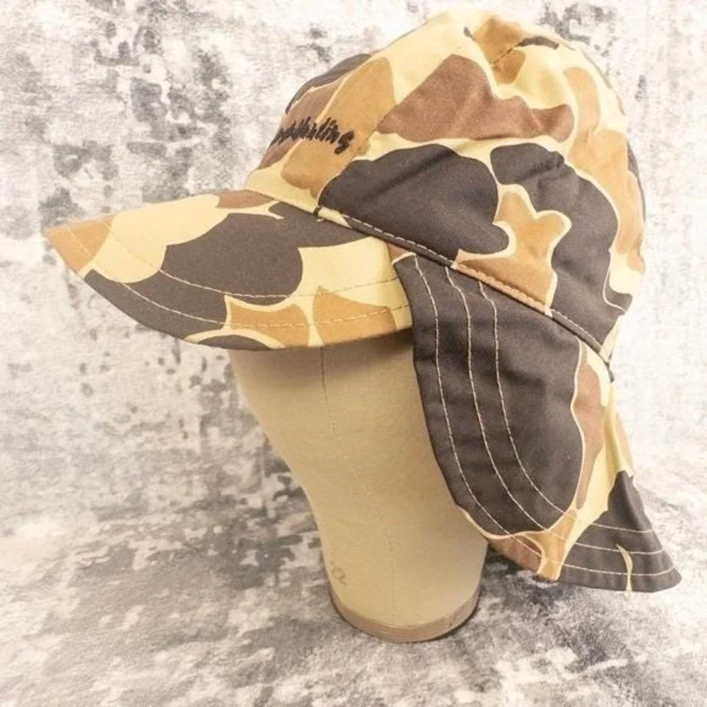 Vtg Columbia‎ Trapper Hat Delta Camouflage Camo Duck Hunting Ear USA Size S/M